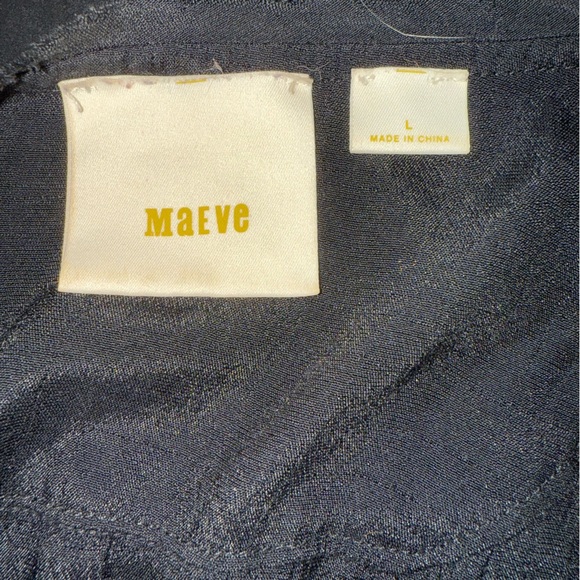 Anthropologie Maeve black sleeveless pin tuck lightweight button down shirt L - Picture 8 of 8